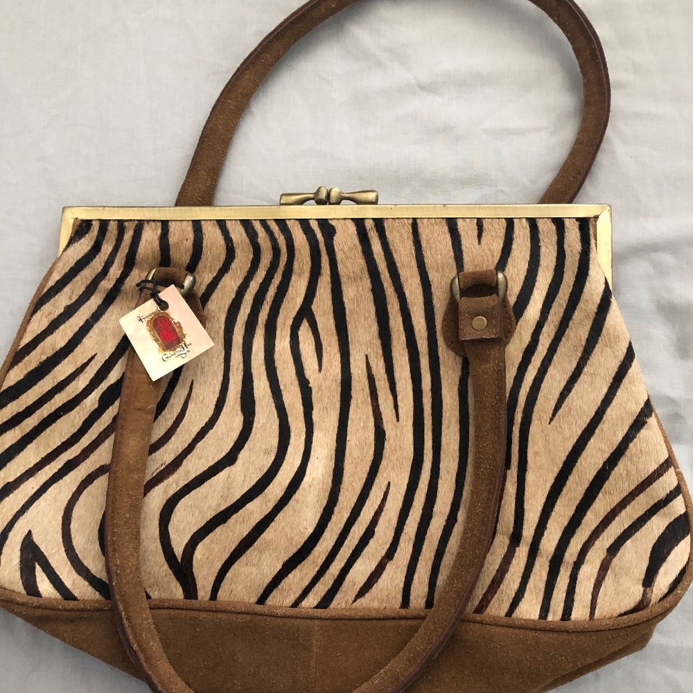 NWT- Bougainvillea handbag, brown & tan
